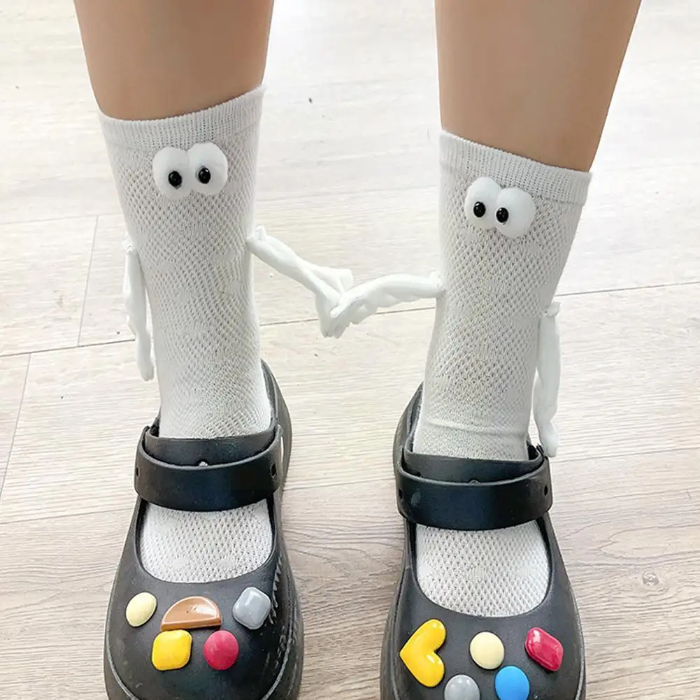 

Magnetic Suction 3D Doll Socks For Kids Cartoon Lovely Hand In Hand Doll Funny Matching Socks Cotton Breathable Calf Socks I7P6