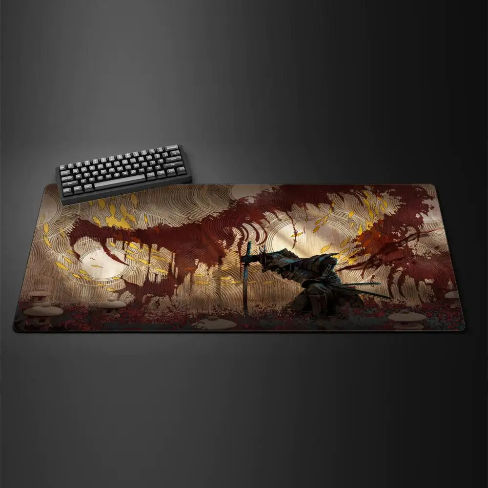 

Большой коврик для мыши Samurai Warrior, геймерские компьютерные аксессуары, настольный коврик XXL, коврик для мыши с клавиатурой, игровой аксессуар для ноутбука