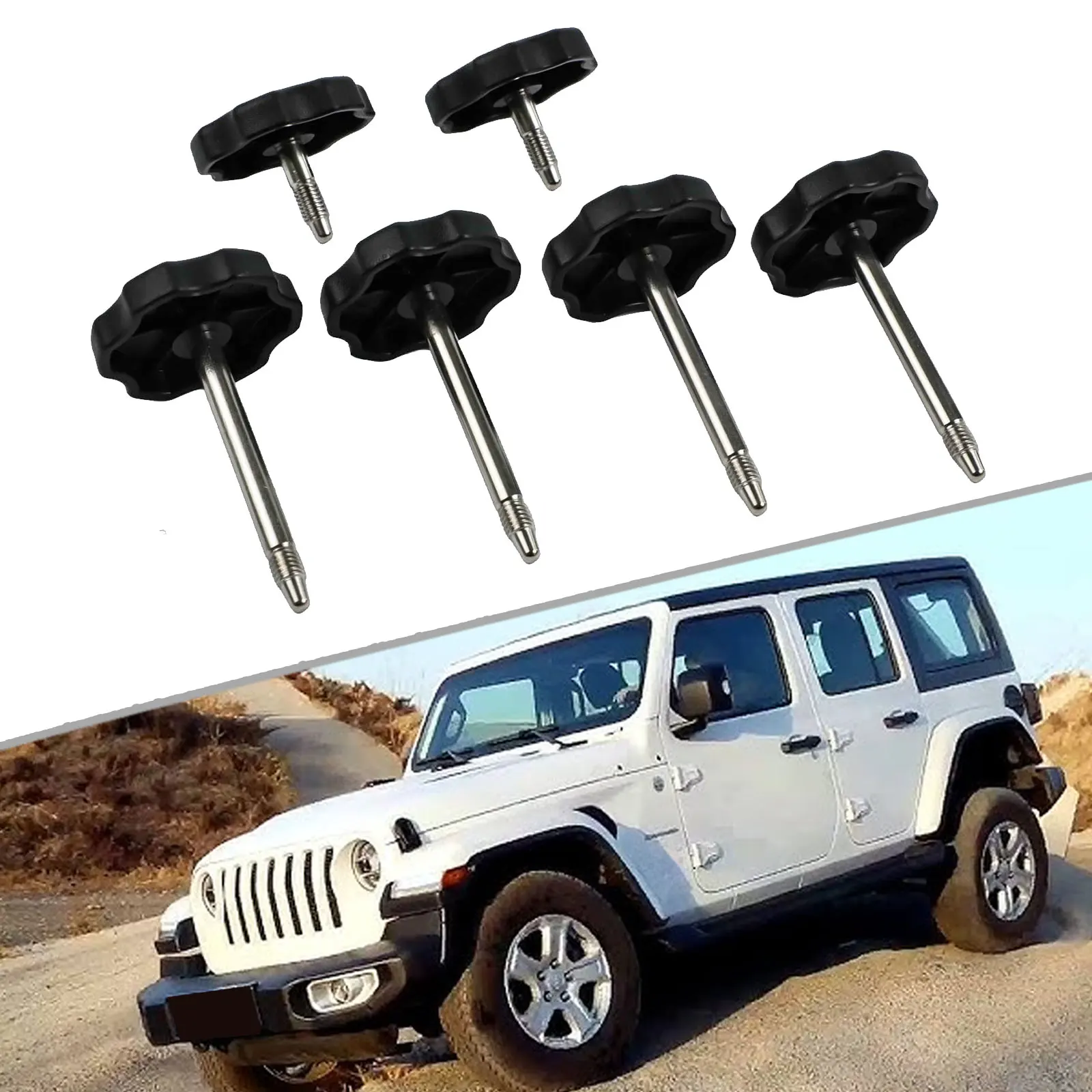 Knobs for Jeep For Wrangler For JK For Soft Top Window Frame Surround 6 Pack Replacement Hardware for 2007 Through 2018 4 Door