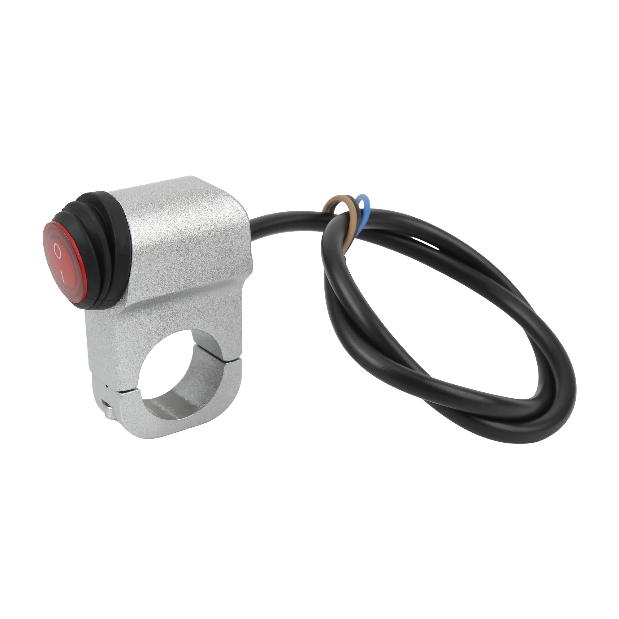 Universal Motorcycle 22mm Handlebar Headlight Switch 12V 2-Wire Red Light Waterproof ON/OFF Scooter ATV Moped Tuning Accessories
