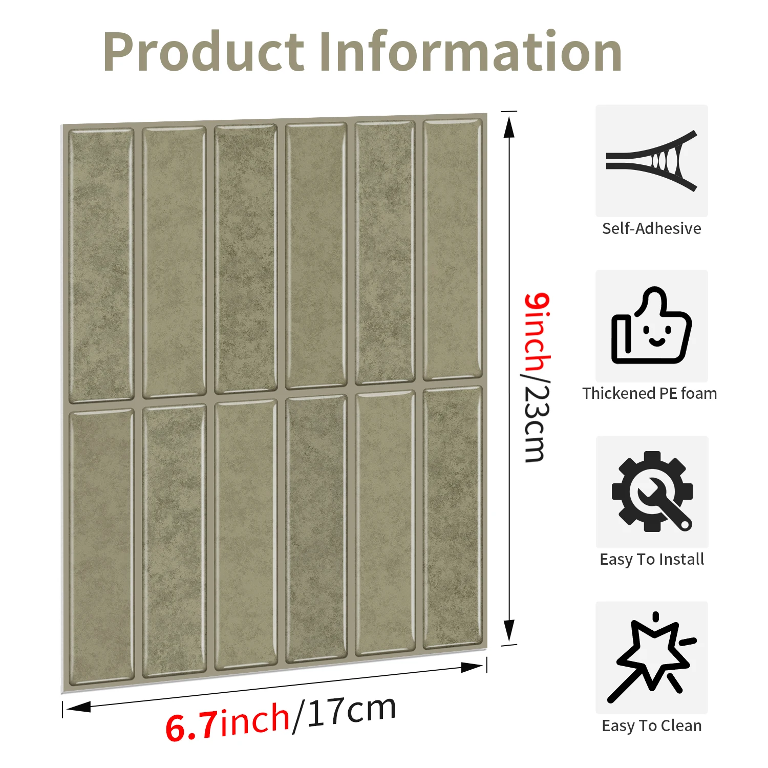 Self-adhesive tile decals, peel-and-stick tile stickers, splash-proof wall decor for kitchens and bathrooms, bedroom decor