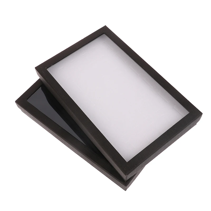Caja de exhibición de anillo de joyería con 36 ranuras, bandeja organizadora para joyería, pendientes, baratija, estuche de exhibición, organizador