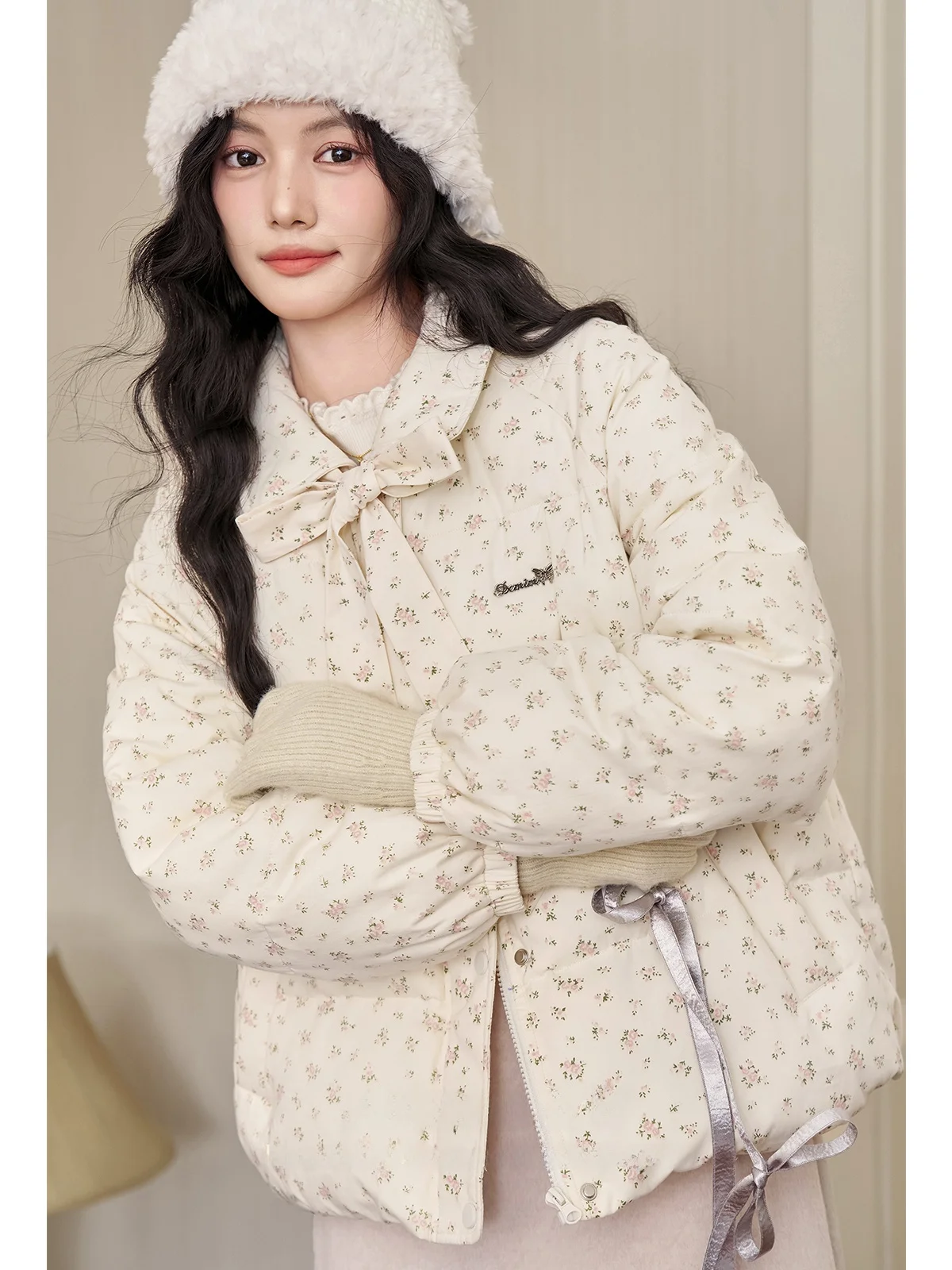 

Lightweight Cotton Jaet Women's Peach Color Fall New Sle Commute Korean Version Straight Tube Thiened Long Sve Zipper