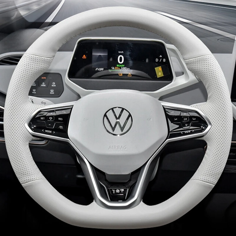 Custom Car Steering Wheel Braid Cover Non-slip 100% Fit For Volkswagen VW Teramont Atlas 2021-2022 Auto Interior Accessories