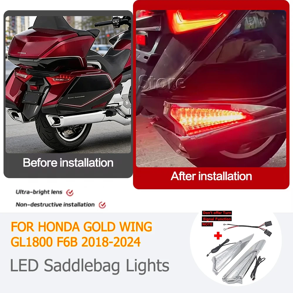 

For Honda Goldwing GL 1800 F6B 2018- 2024 Motorcycle LED Light Case gl1800 Trendy Functional And Very Unique Decorative lights