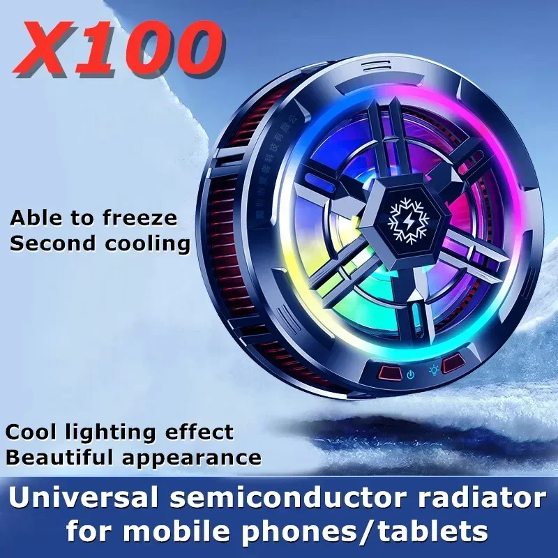 

X100 3 Gears Adjustable Magnetic/ Back-clip Semiconductor Cooling Fan Radiator for IOS Android IPad Tablet Universal Game Cooler