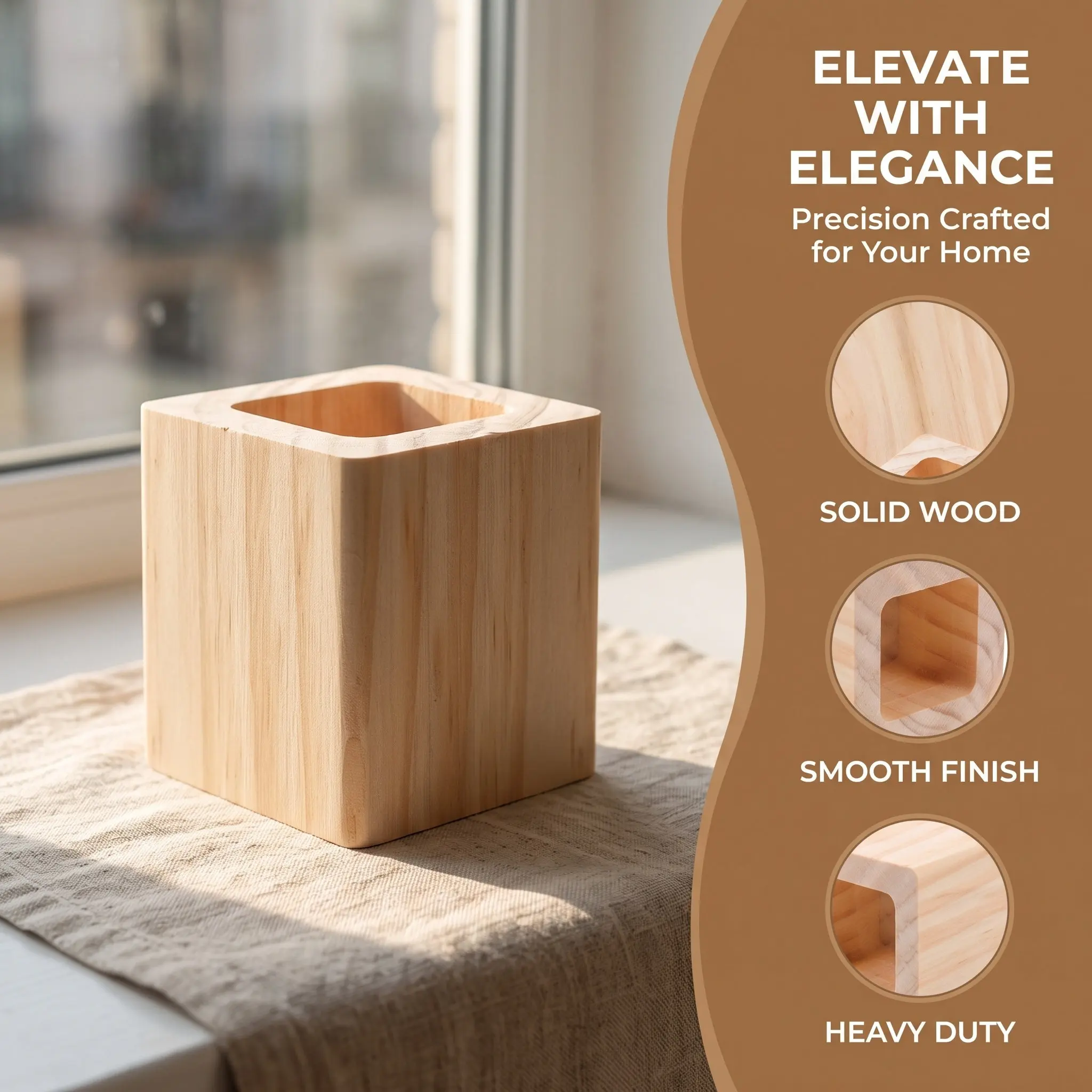 4Pcs Wooden Furniture Risers Set Solid Wood Bed Risers Sofa Lifters Table Height Extenders Minimalist Design Home Decor Friendly