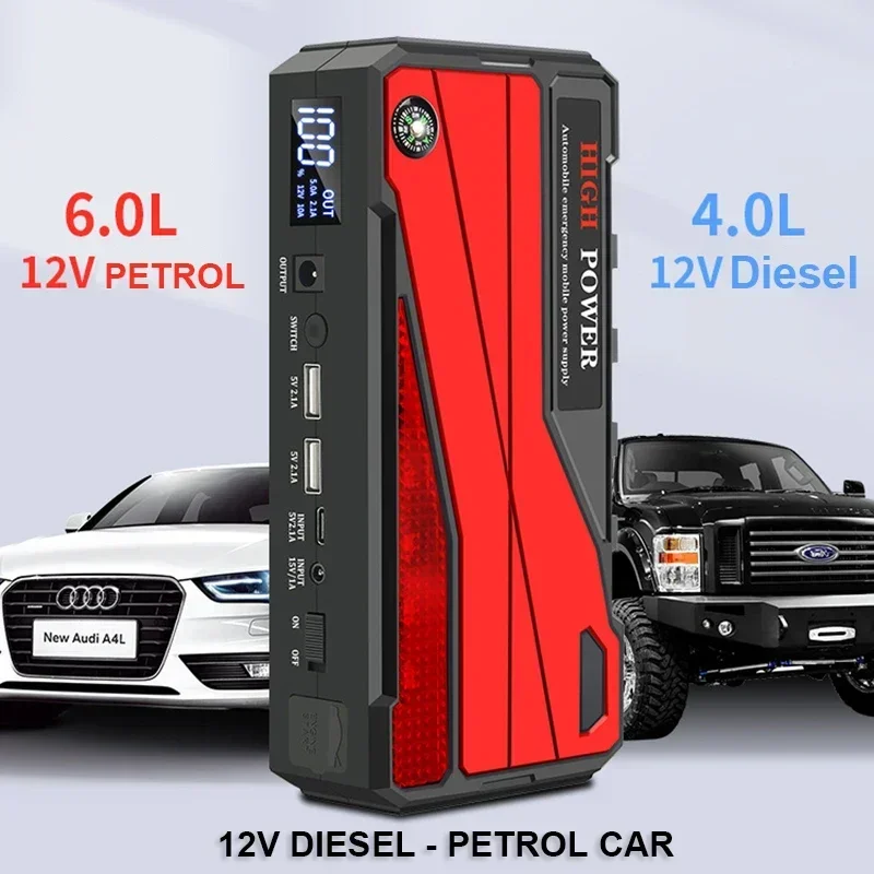 159800mAh Emergency Portable Car Jump Starter Device Battery Power Bank Battery Booster Strong Starting 12V Articles For Cars