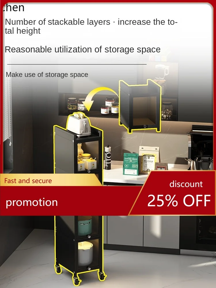 

YFY Kitchen Crack Storage Rack Floor Standing Box Gap Side Storage Ultra Narrow Side Cabinet