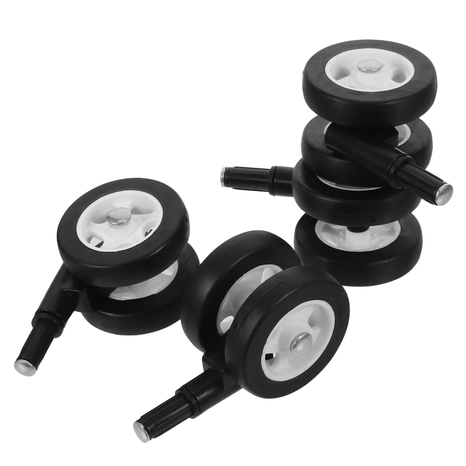 

4pcs Baby Stroller Wheels Walker Accessories Quiet Swivel Detachable Plug In Black Replacement Toddler Furniture Caster Toy Car