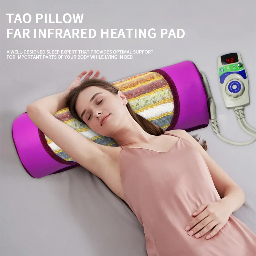 

7 Color Crystal Massage Heated Pillow Chakra Energy Far And Near Infrared Therapy Mini Cuscino Restores Mood Improves Insomnia