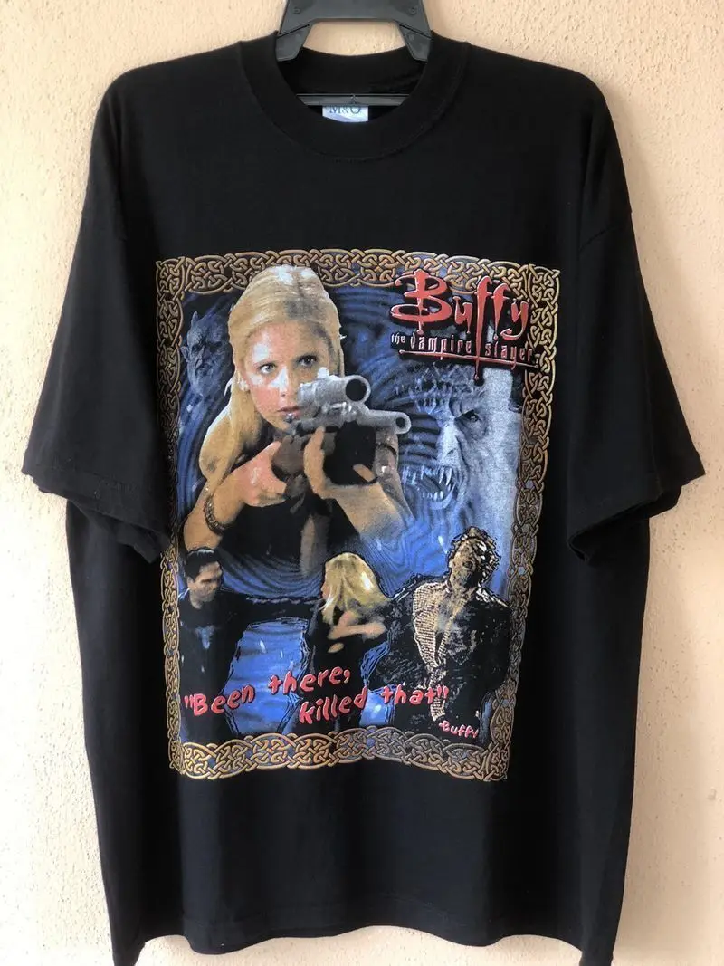 90's Buffy The Vampire Slayer Horror Movie Black Unisex Tshirt Men Women