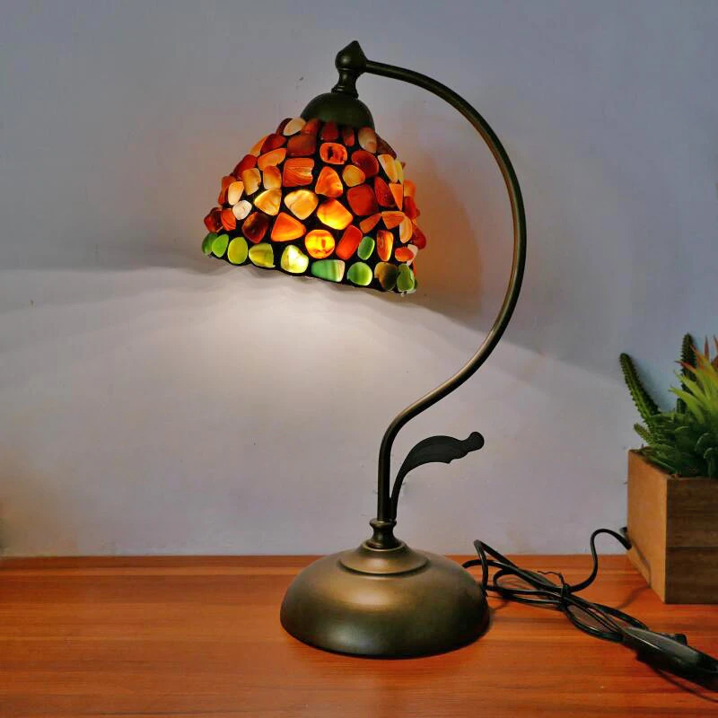 Agate Stone Tiffany Table Lamp Standing Desk Light for Living Room Bedroom Lighting Fixtures Mediterranean Home Decor Luminaria