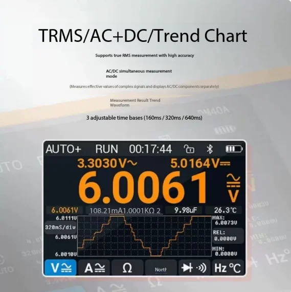 WCS-DM40 10Hz-40Mhz Portable Digital Multimeter Signal Generator Handheld Digital Automotive Tools DM40C