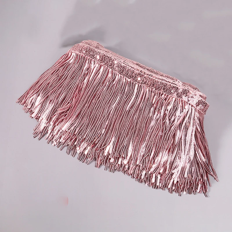 10Yard Sequin Fringe Trim Tassel Glitter Lace Fringes For Latin Dance Dress Clothes Shoe Bag Curtain Edge DIY Sewing Accessories