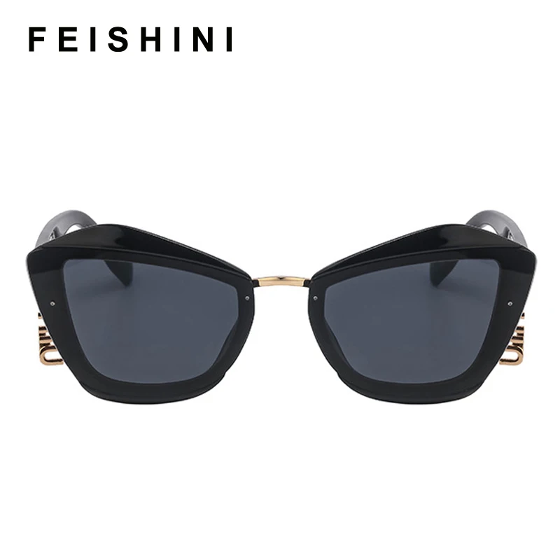 

Feishini Sexy Retro Cat Eye Sunglasses Women Brand Designer Pendant Luxury Sun Glasses Female Vintage Fashion Ladies Oculos