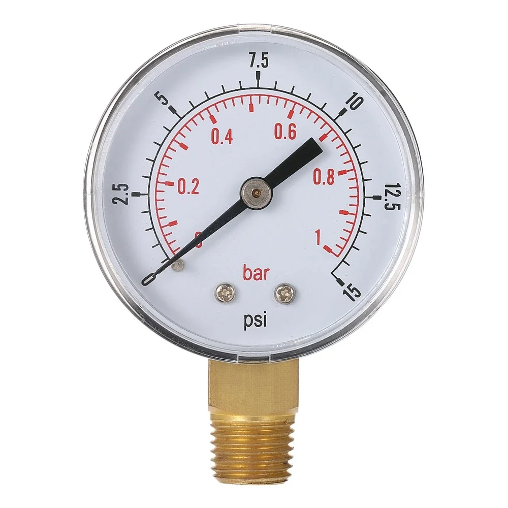 TS-50-15psi 0/15 PSI 0/1Bar Fuel Air Compressor 50mm 1/4 Low Pressure Gauge Bar Meter Hydraulic Tester Dial Manometer