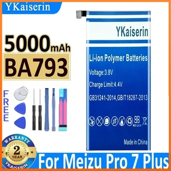 YKaiserin Meizu Pro 7 Plus 7 Plus M793Q M793M M793H 용 휴대용 배터리, 휴대 전화 배터리 보증 및 도구, BA793, 5000mAh