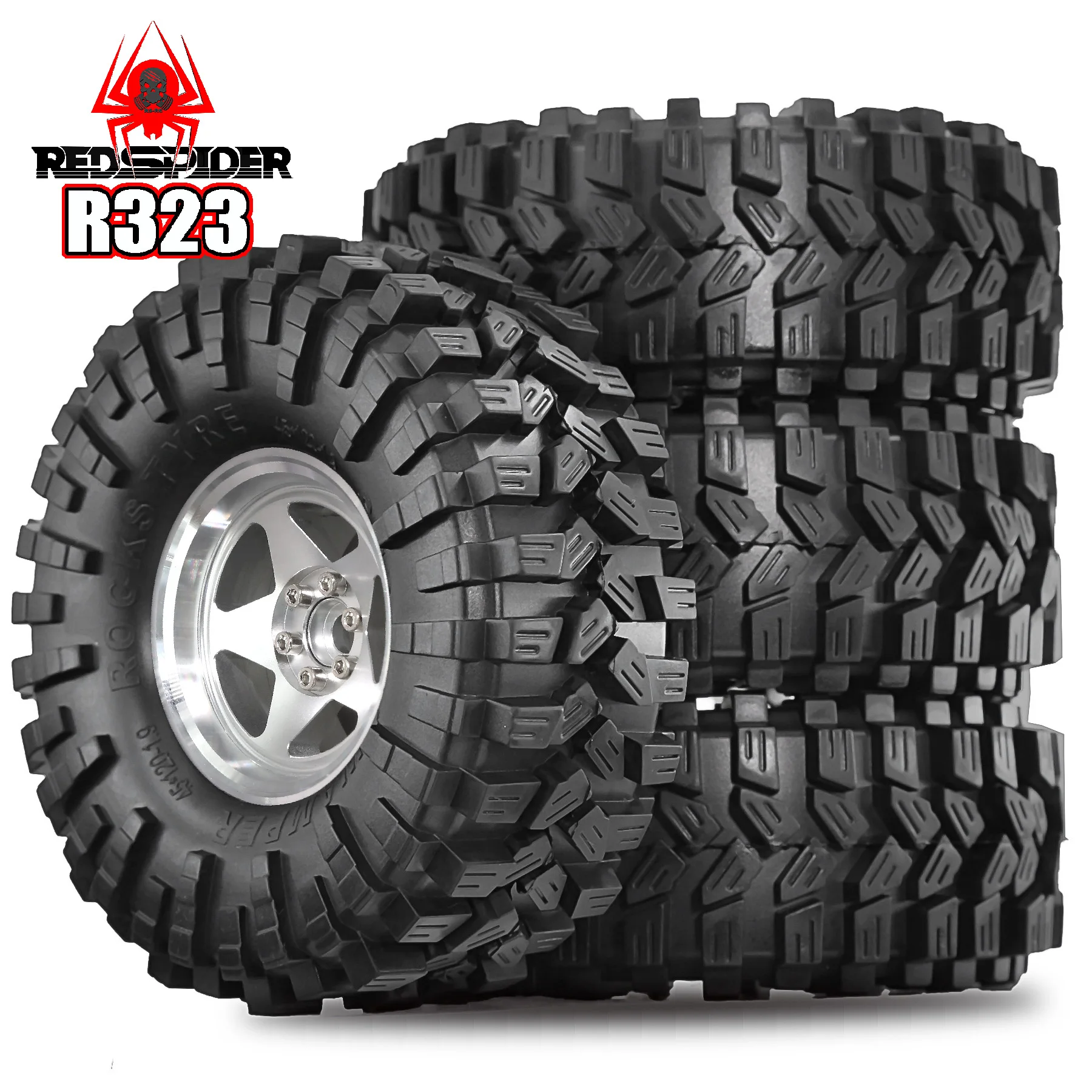 4PCS RC Aluminum 1.9 Beadlock Wheel Rims Tires  for 1/10 TRX4 TRX6 SCX10 SCX10 II 90046 SCX10 III AXI03007 Gen7/8 D90 VS4-10