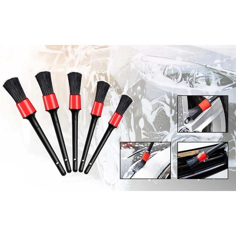 15Pcs Wheel & Tire Brush Set, Car Detailing Brush Set 17 Inches Long Handle Rim Wheel Brush, Car Wash Cleaning Tools Kit