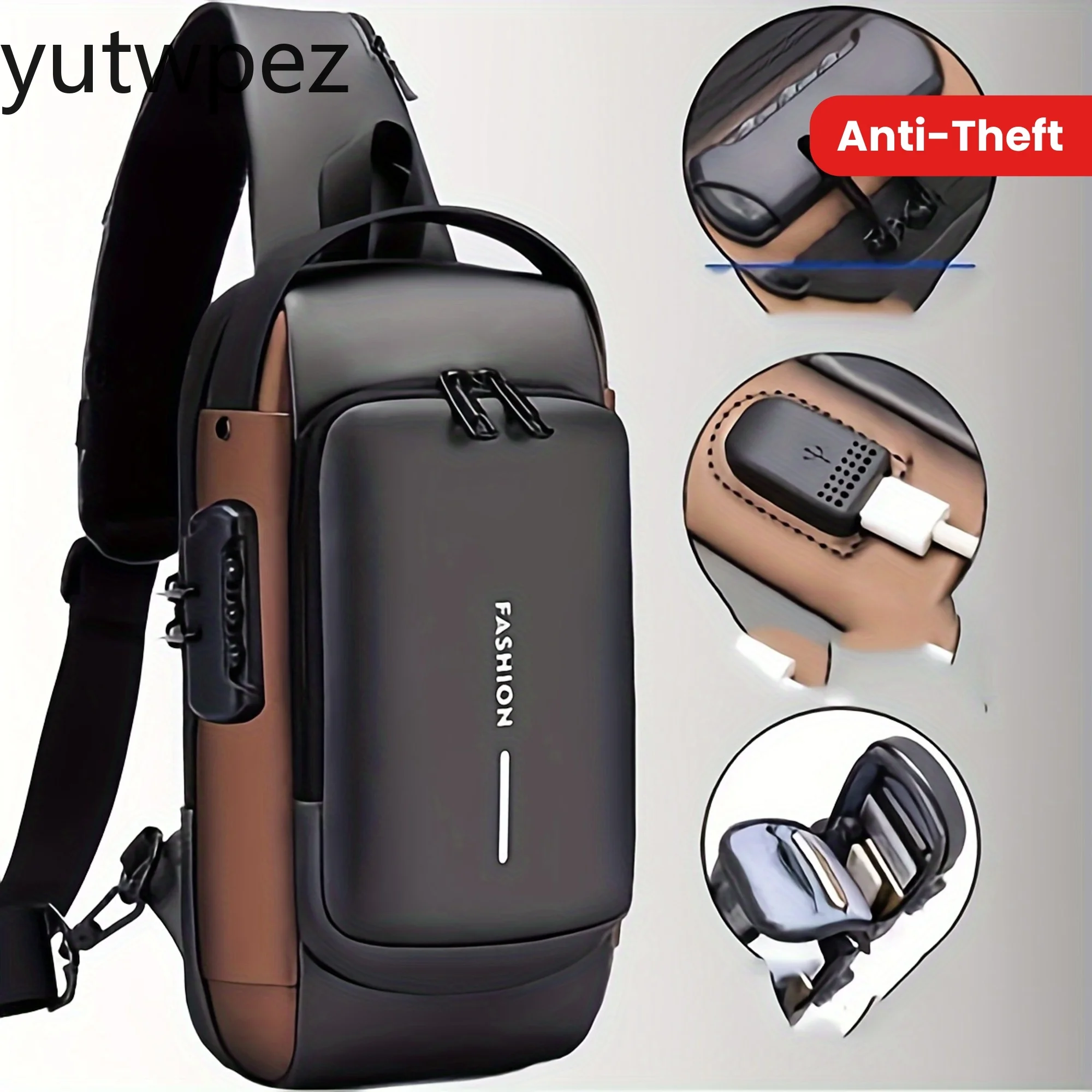 Outdoor Hiking Sport Running Men'S Anti-Theft Password Lock Chest Bag , Adjustable Shoulder Strap,Suitable Shoulder Cycling Bags