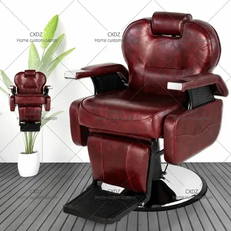 Beauty Salon Chair Large Oil Head Barber Shop Rotating Lifting Reclining Adjustable Massage Chair for Cross Border Trade