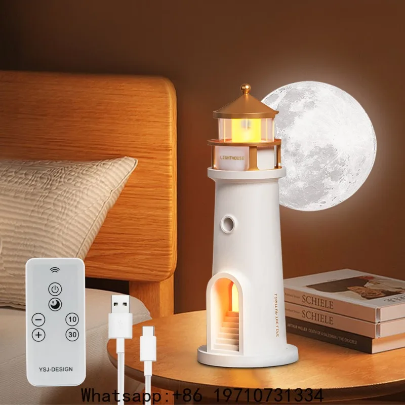 Moonlight Lighthouse Projection Atmosphere Night Light Bedroom Bedside Table Lamp Living Room Decorations For Best Friends