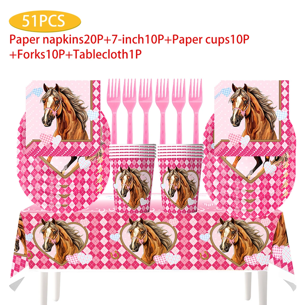 

Pink Horse Race Themed Birthday Party supplies Scene disposable Birthday ecorat decoration party Atmosphere arrangemen se