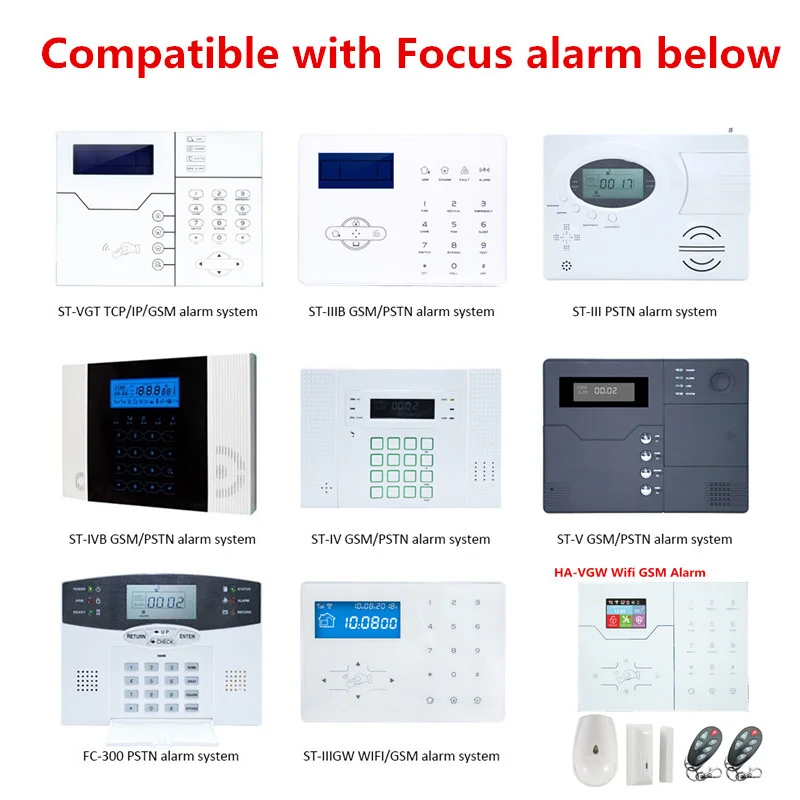 MD-210R 433Mhz 868Mhz Raamtrillingsdetector Deur Magnetische sensor Lage batterijwaarschuwing Alleen compatibel met Focus Alarmsysteem