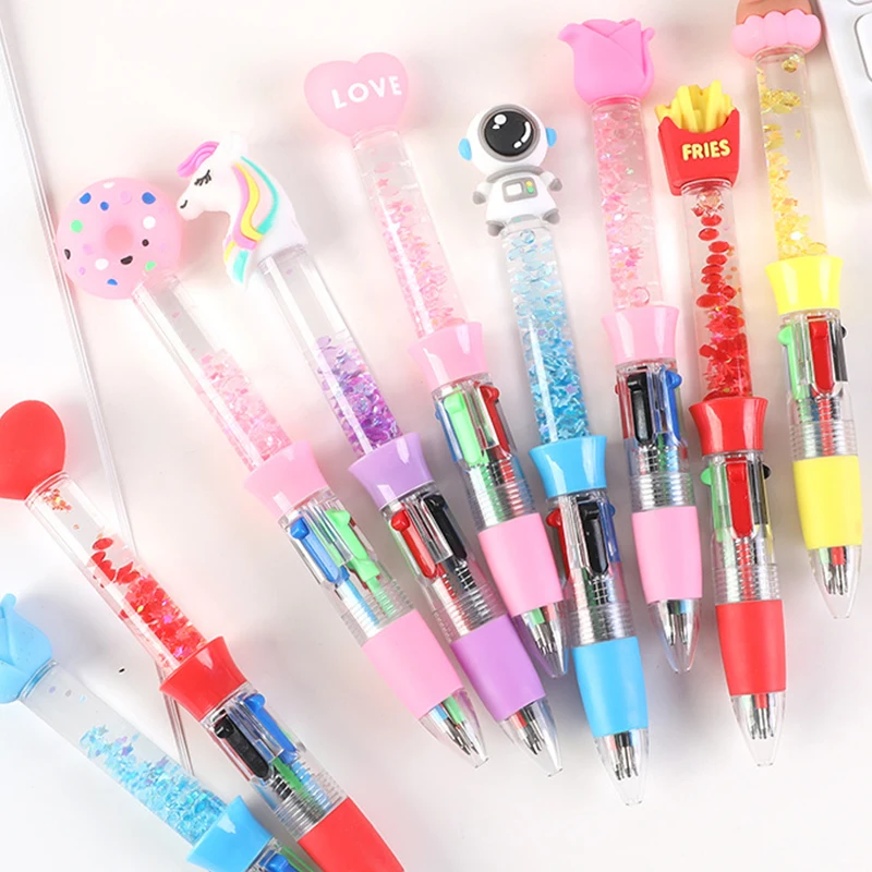 2 ชิ้น Creative Quicksand Mini ปากกาลูกลื่นการ์ตูนกด Neutral ปากกาอุปกรณ์สํานักงานโรงเรียนเครื่องเขียนนักเรียนของขวัญ