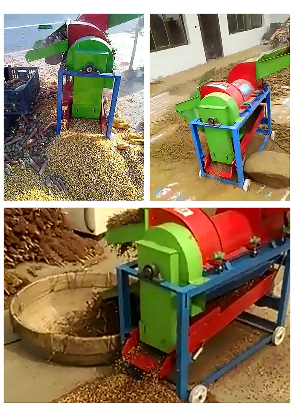 Automatic Thresher multi-function wheat soybean sorghum rice thresher corn peeling screening integrated thresher 5