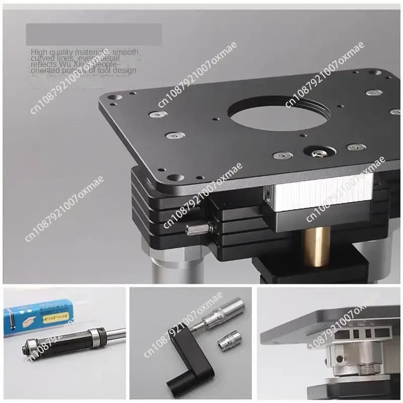 with Aluminium Router Insert Plate Woodworking Machine Tools 107 To 80mm Heavy Duty Wood Router Lift Elevator