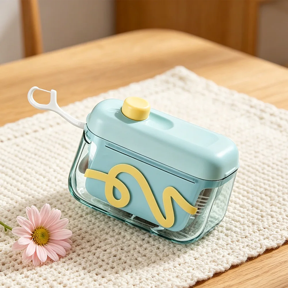 Compact Dental Floss Dispenser with Automatic Release Function Designed for Consistent Use Multiple Environments