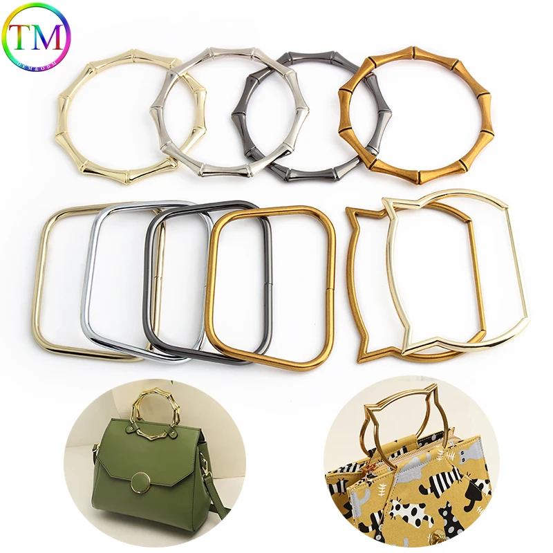 2-10-20 pieces Non Welded Alloy Material Old Gold Gun Metal Trapeziform Shaped Ring for ladies bags Women\'s handbags handle