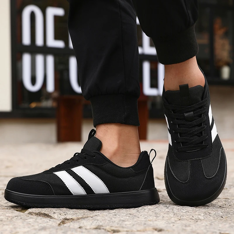 Atmungsaktive Zero-Drop-Wanderschuhe für Herren, modische Freizeitsneaker, rutschfeste Laufschuhe, Trainingsschuhe für die Schule, Unisex – Detail 15