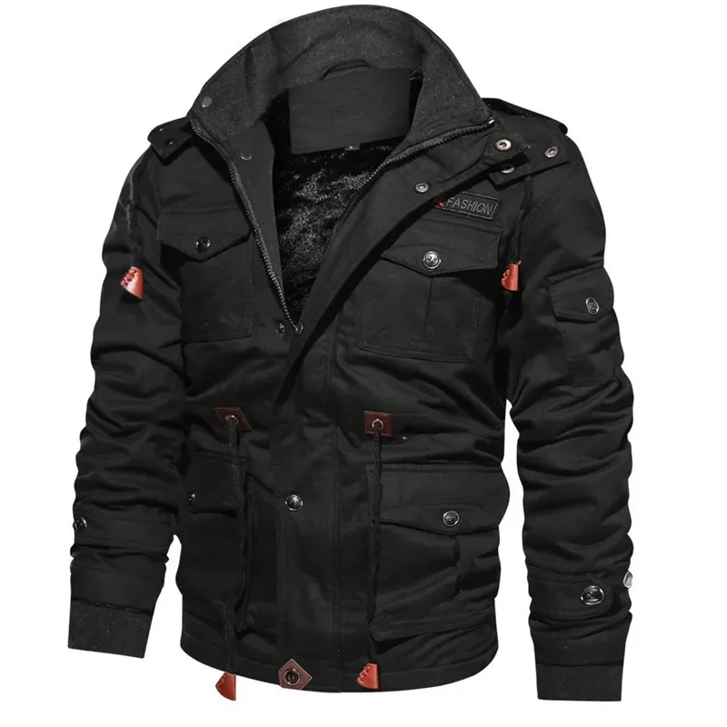 

2023 New Spring and Autumn Men's Mid Length Loose Standing Collar Hooded Cotton Top Youth Men's Coat