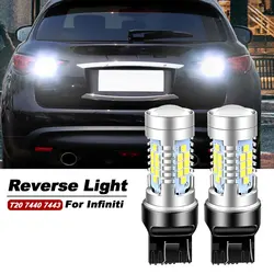 2pcs Canbus LED Reverse Light Blub Backup Lamp W21W 7440 T20 For Infiniti FX35 2009-2012 FX50 FX37 QX70 2014 2015 2016 2017