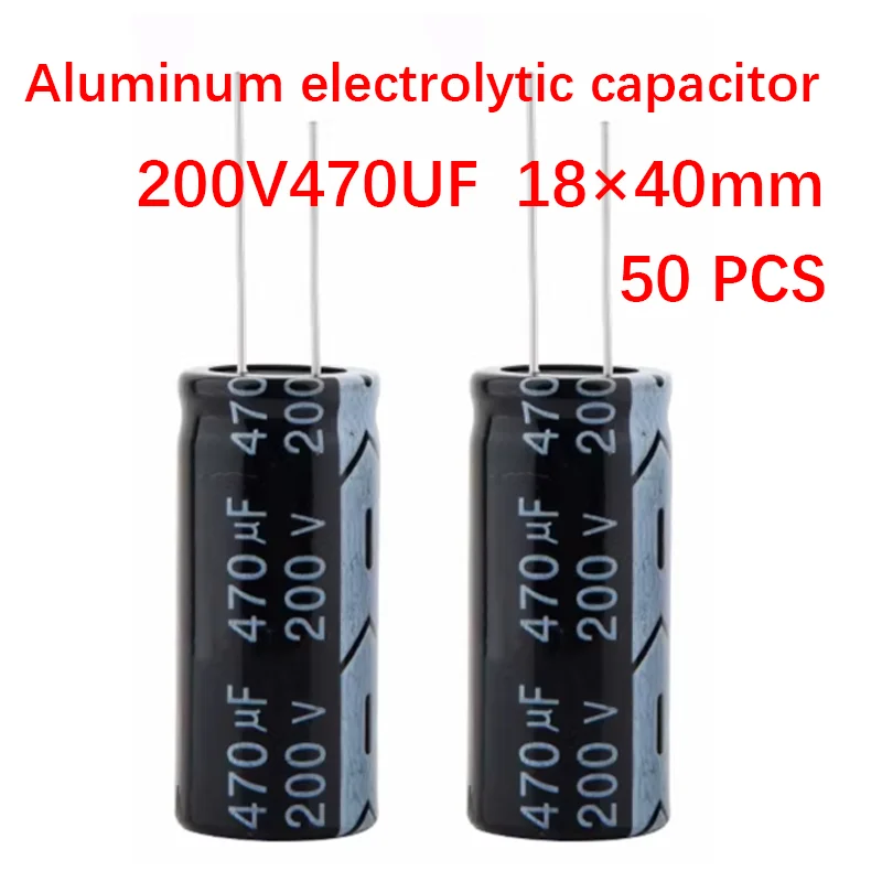 50pcs 200V 250V 470UF 18*40mm Aluminum Capacitor