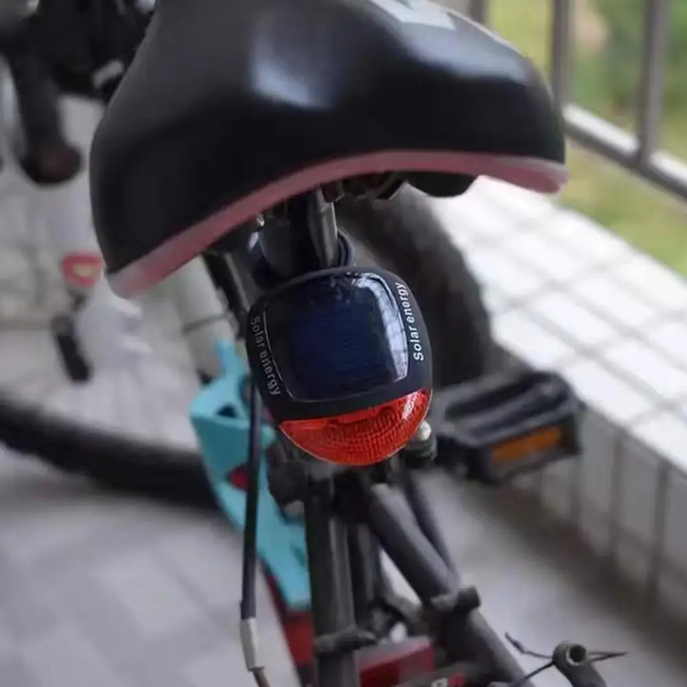 New Solar Bicycle Tail Light Cycling Safety Solar Power Energy Bike Rear Lamp Night Riding Safety Warning Taillight 1PCS