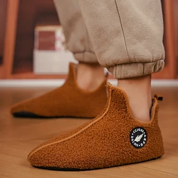 Winter Slippers Mannen Paren Slippers Anti-Slip Warme Vrouwen En Mannen Slipper Binnen Zachte Schoenen Comfortabele Platte Huis Katoenen Schoen