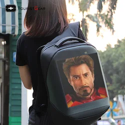 Mochila LED impermeable con pantalla de publicidad móvil, mochila de viaje al aire libre, personalidad de moda, bricolaje creativo