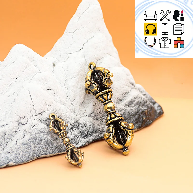 Adornos para llaves de pestillo Dorje Vajra, artesanías tibetanas de latón Vintage, cobre budista, cinco partes, decoración de escritorio para el hogar, 1 ud.