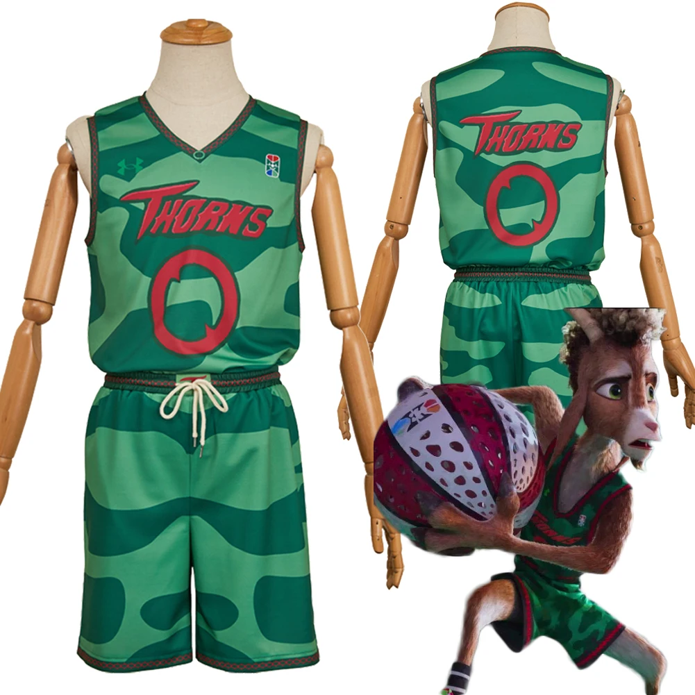 Goat Will Cosplay Green Team Jersey Costume Printed Sports Clothes Suit Fantasy Men Top Pants Outfits Halloween Carnival Party