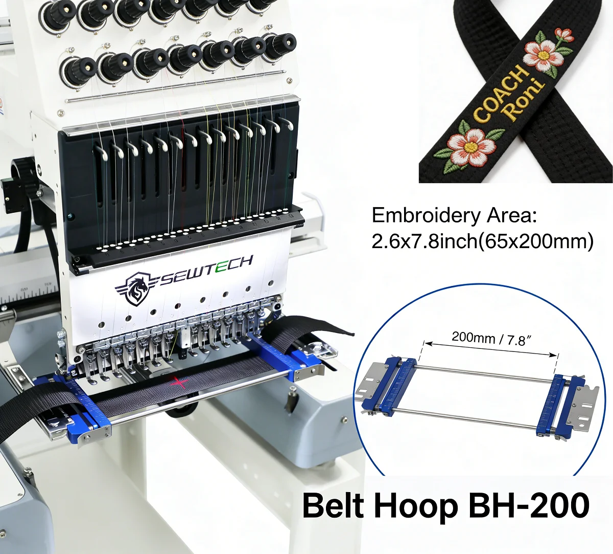 

Metal Belt Embroidery Hoop For BAI Mirror Vision Vision-2HEADS KESI 1504 1506 1508 Series Embroidery Machines Collars Sashes