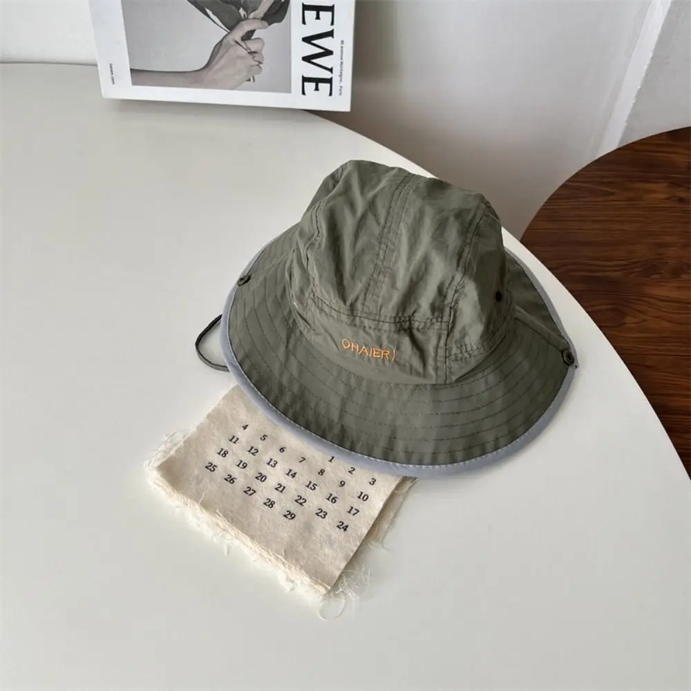 

Cute Summer Baby Bucket Hat Korean Letter Quick-dry Children Sunhat UV Protection Outdoor Fisherman Hat Boys Girls