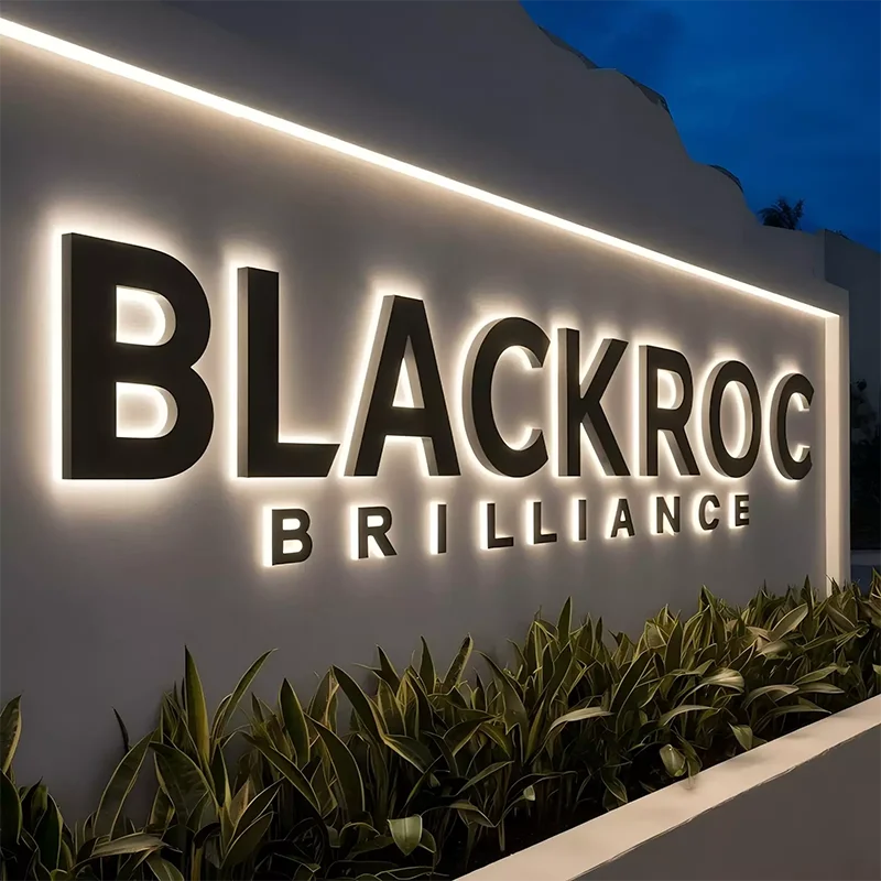 Stainless Steel Backlit Advertising Signage Outdoor Light Emitting Diode Letter Signage Supermarket Name 3D  Channel Letter