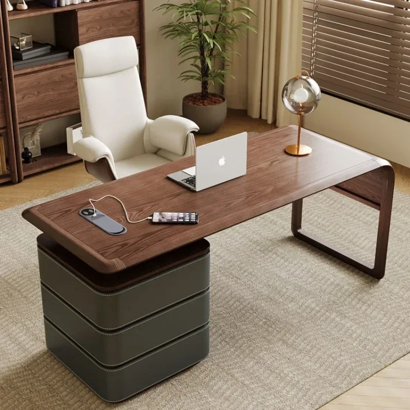 Premium Versatile Study Computer Executive Desk Office Storage Drawers Writing Executive Desk Black  Furniture