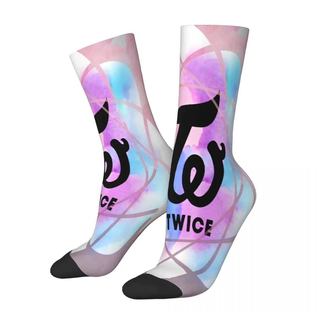 Calcetines de moda para hombre y mujer, medias novedosas con Logo dos veces, calcetín Kpop, música coreana, monopatín, primavera, verano, Otoño e Invierno