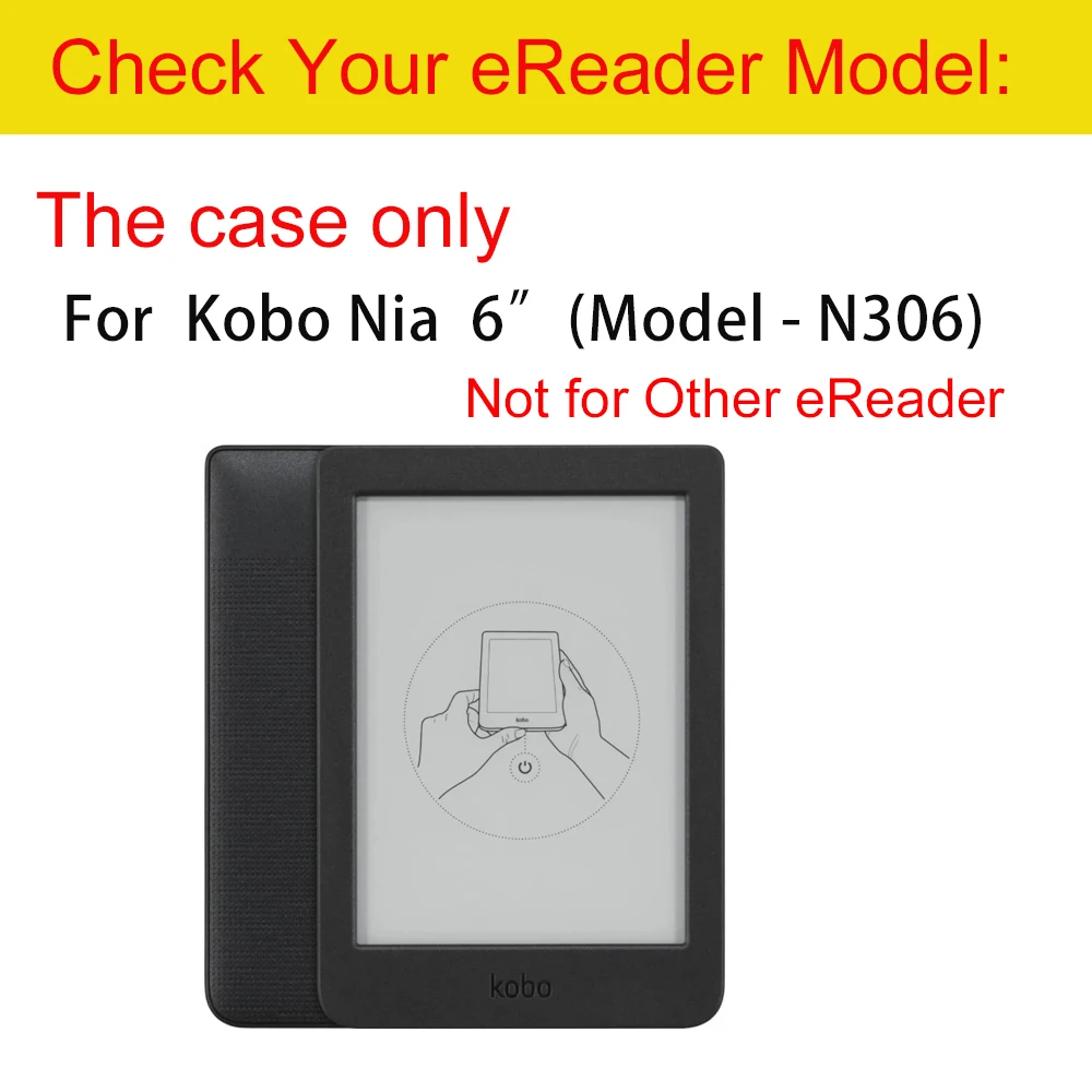 Etui na Kobo Nia 6" (Model - N306) Skórzane etui na e-book z magnetycznym zamknięciem, ochronne, z funkcją automatycznego usypiania i funkcją Funda. — zdjęcie produktu 2