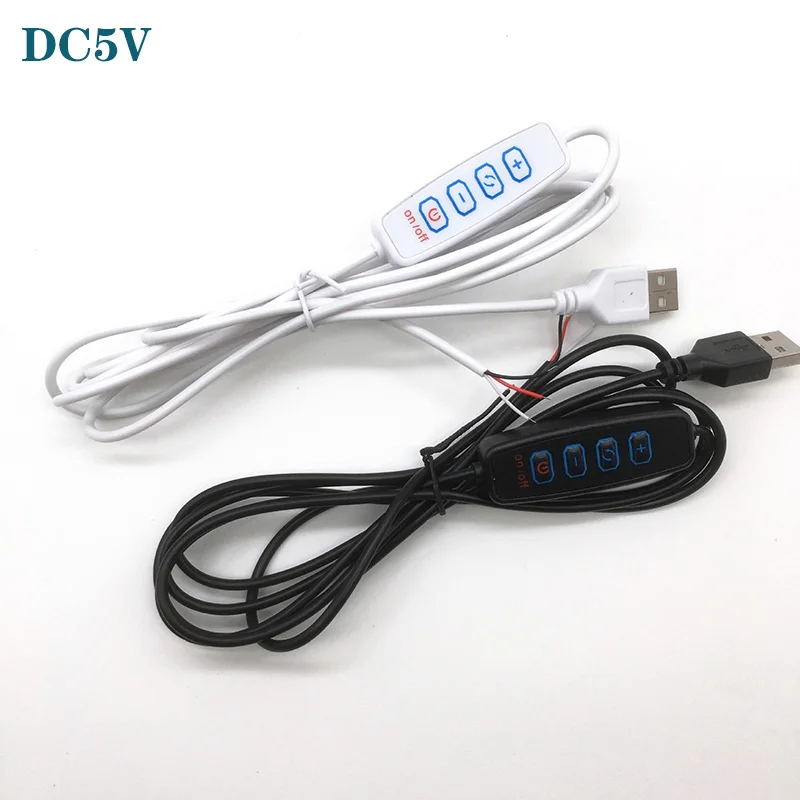 USB LED Dimmer 5V LED External Switch Control Cable 1.5m for Dual Color LED Strip Light Brightness & Color Temperature Adjustmen